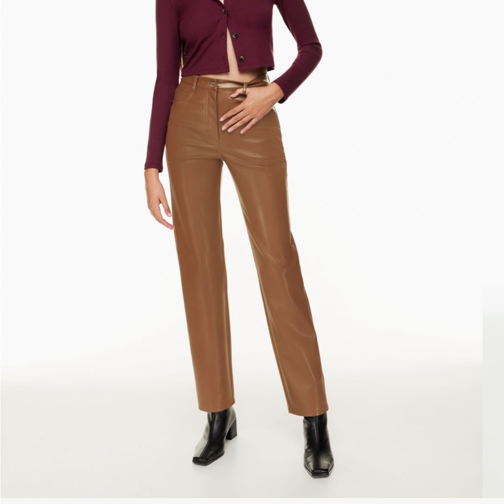 Aritzia Wilfred Melina Pant Size 6 Tall Color Cognac